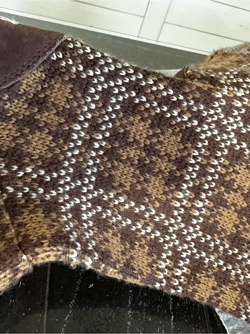 UGG Brown and Cream Patterned Knit Boot-Children’s - Picture 7 of 9